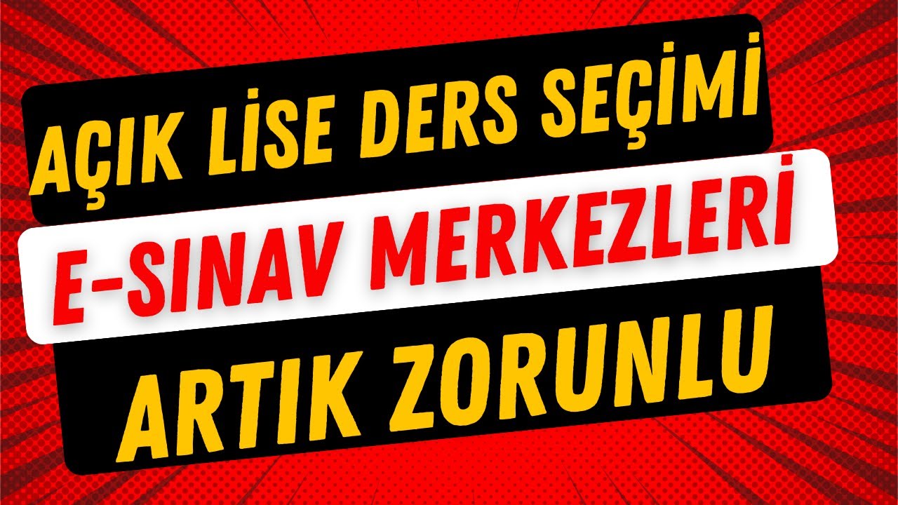 Açık Lise 3. Dönem Ders Seçimi Başladı: E-Sınav Şartı