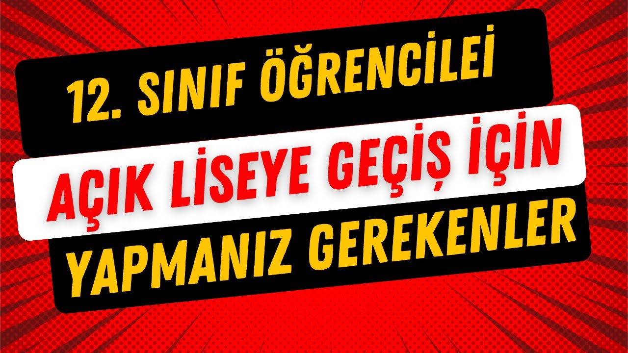 12. Sınıftan Açık Liseye Geçiş Yolu: Kurs Kaydı Yeterli